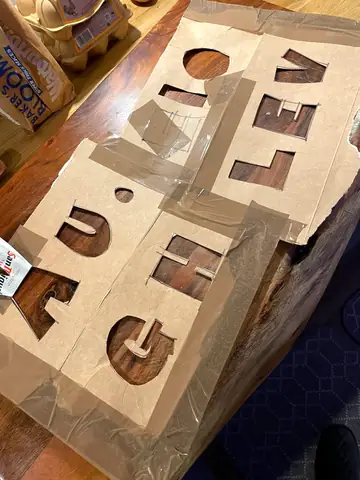 Stencils and frames being made, behind the scenes with Mark Staples