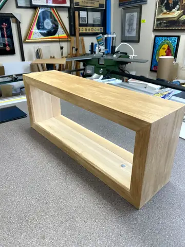 Wooden bench, behind the scenes with Mark Staples