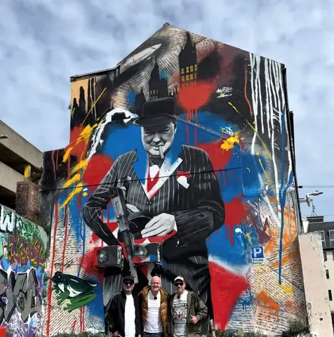 Churchill mural, behind the scenes with Mark Staples